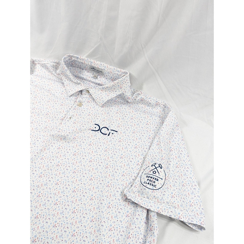 Peter Millar Summer Comfort Denver Polo Classic Shirt Mixed Cocktails Drinks XXL